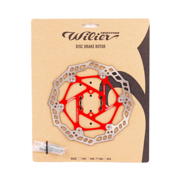 Rotore Freno WILIER Float 180 mm Disco Flottante Rosso 6 Fori