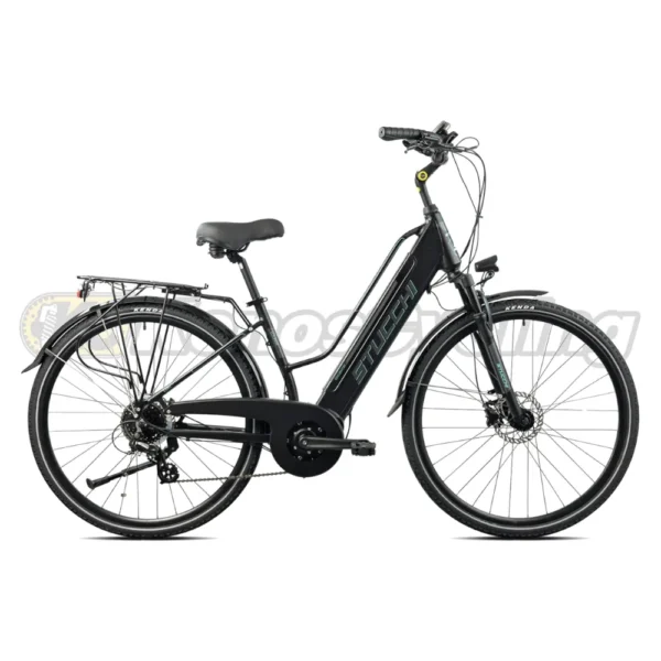 Bicicletta e-Bike STUCCHI Lounge Trekking 28” 8v Disco Grigio Nero Opaco S236