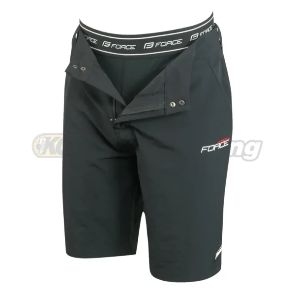 Pantaloncini FORCE Blade MTB con Pantaloncino Interno e Fondello Removibili Nero