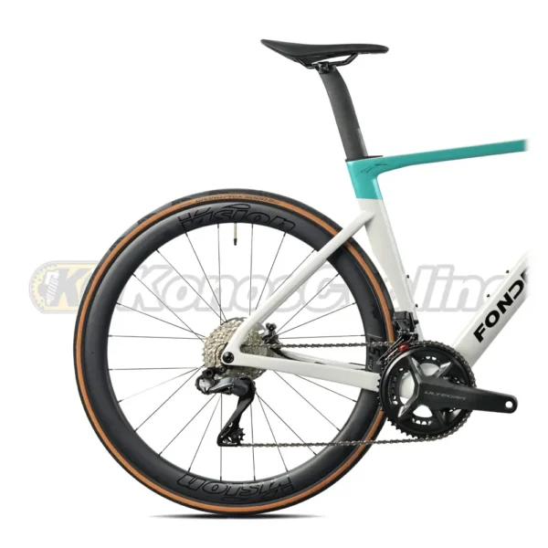 Bicicletta FONDRIEST Gand 105 Di2 Disco Carbonio Grigio Verde Chiaro - immagine 3