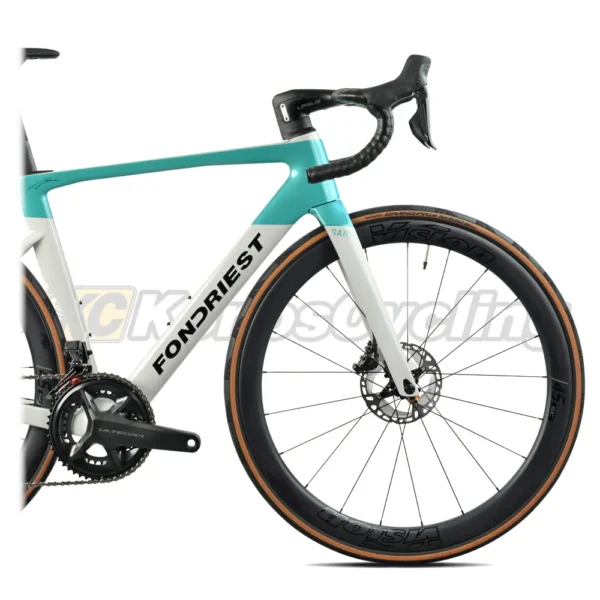 Bicicletta FONDRIEST Gand 105 Di2 Disco Carbonio Grigio Verde Chiaro - immagine 4